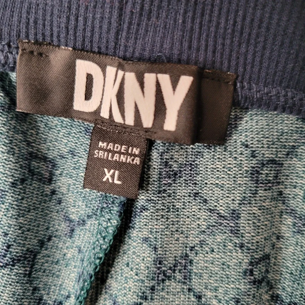 DKNY Womens Teal Logo Print Henley Top and Wide Leg Pajama Set XL New Lounge - Picture 11 of 16